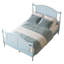 Cadre de lit double traditionnel en bois traditionnel, lit en bois de style campagnard avec tête et pied de lit arqués, cadre de lit à panneau Cottage avec poteaux à broche et support à lattes, aucun sommier nécessaire, bleu clair-2046672587