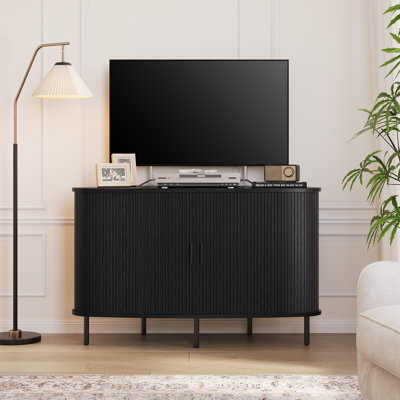 Meuble télé d'angle avec prise de courant et rangement pour téléviseur de 55 po ou moins dans le salon