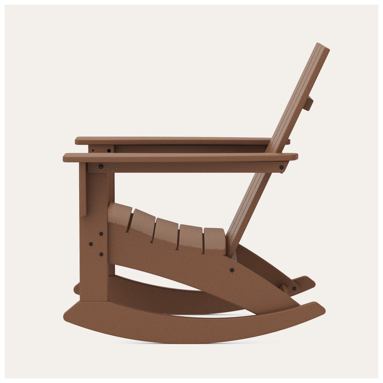 POLYWOOD Modern Adirondack Rocking Chair, Teak