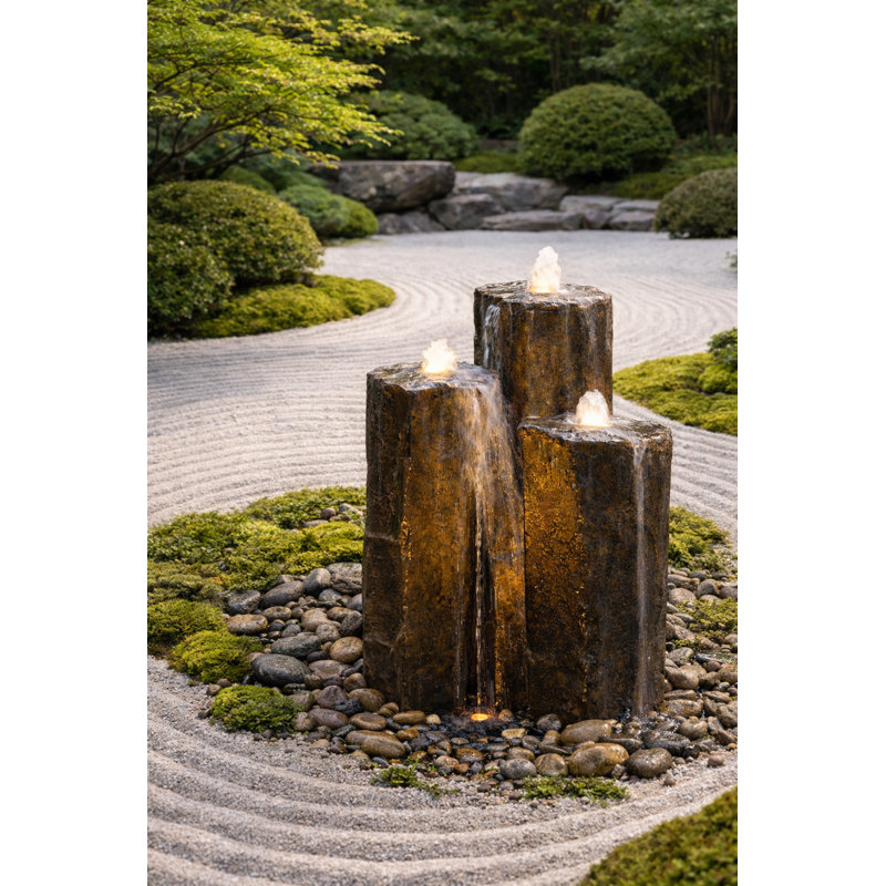 Aquascape Outdoor Zen Garden (Ensemble de 3) 24 po 30 po 36 po Faux Basalte Pierre