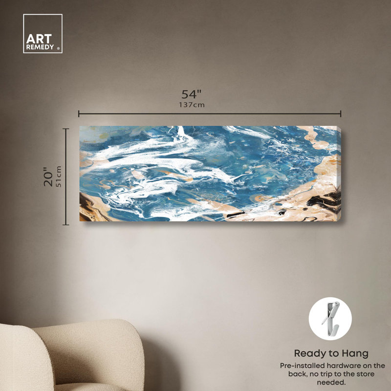 Décoration murale abstraite sur toile Brilliant Earth par Art Remedy, Toile tendue, H 20 po x l 54 po