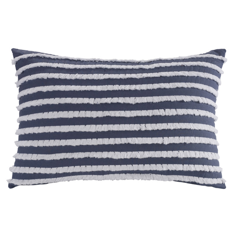 Trellis Cotton Striped Throw Pillow