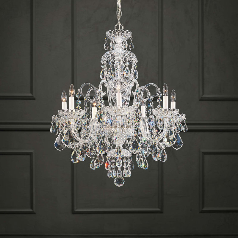 Olde World 7 Light 25in x 31in Chandelier in Polished Gold with Clear Heritage Handcut Crystals, Chinese (K9), Gold