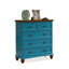 Commodes et commodes rectangulaires bleues en bois massif-1413332957