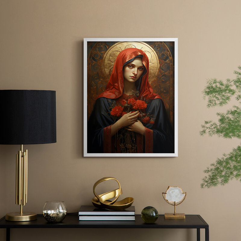 Série Religious XCI - reproduction encadrée de qualité supérieure - prête à être accrochée - aucun clou requis, Blanc / Blanc
