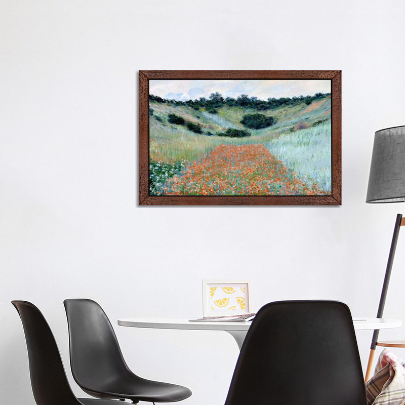 Poppy Field in a Hollow Near Giverny by Claude Monet - 1 Piece Floater Frame Painting on Canvas, 101.6 cm H x 66.04 cm W