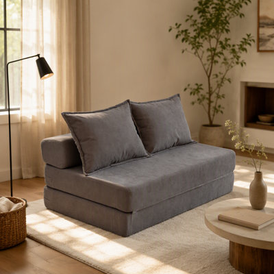 Canapé-lit pliable avec coussin et dossier, idéal pour le salon, le dortoir, la chambre d'amis et le bureau personnel