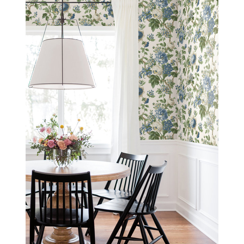 Papier peint floral bleu Beatrix