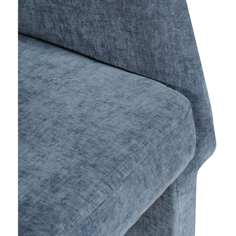 Ixone Fabric Dining Chair, Light Blue Chenille Fabric