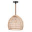 Luminaire suspendu en osier de rotin, luminaire suspendu en corde fait à la main, abat-jour à 1 lumière pour plafond-1118310793