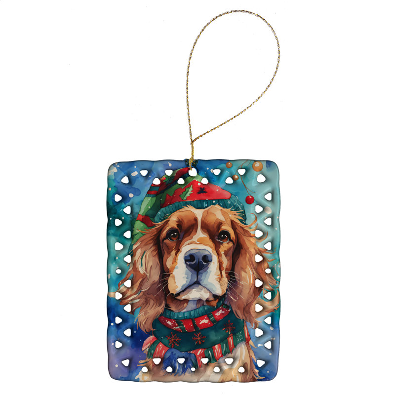 Ornement de Noël en porcelaine Cavalier Spaniel, Cavalier Spaniel 3415