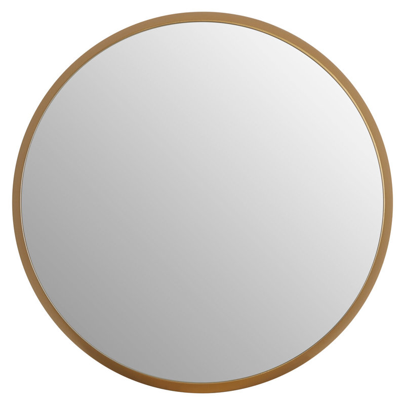 Metal Round Mirror, Gold, 54 cm H x 54 cm W