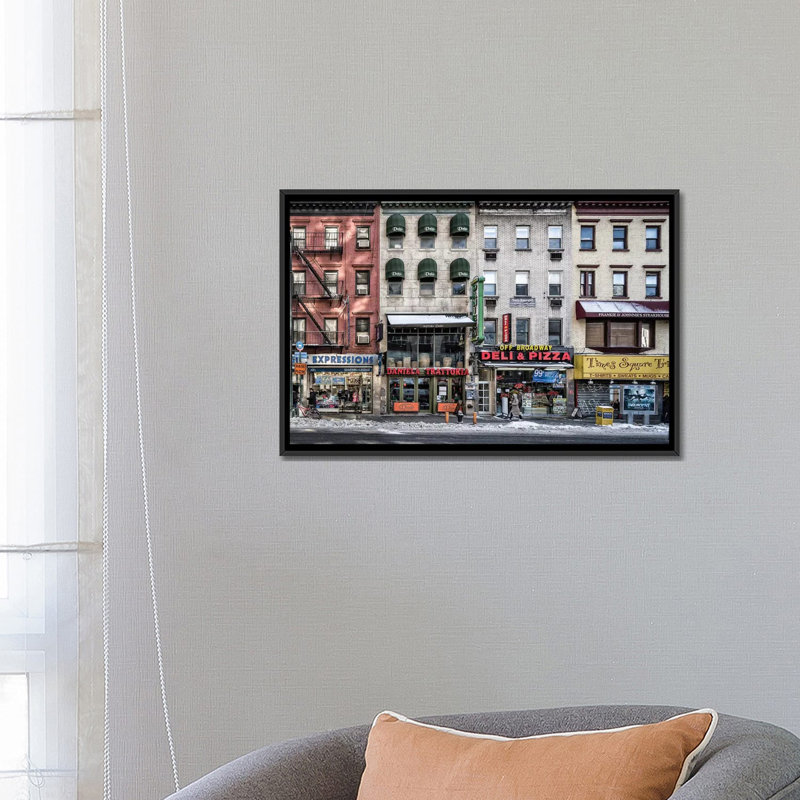 «A Cold Day In NY» par Peter Pfeiffer, impression sur toile tendue, H 18 po x l 26 po x P 1,5 po, Toile avec cadre noir