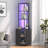 22.2'' Corner Triangle 5 Tier Wine Bar Cabinet With LED Light And USB Charging Port-2041381236
