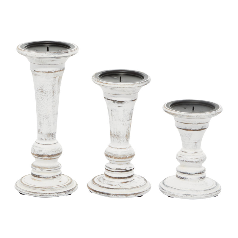 Ensemble de chandelles de table en bois