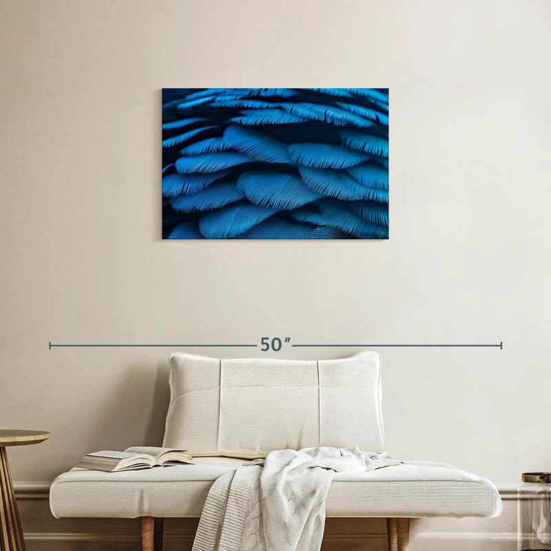Plumes d'aras bleu Crowle, H 20 po x l 30 po