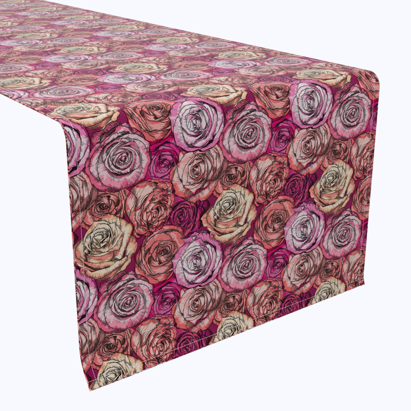 Floral 221 Cotton Table Runners, 72" x 16"
