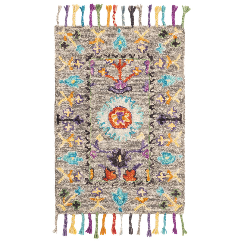Broadmoor Blossom Hand Tufted Wool Floral Rug, Rectangle 2' x 3'