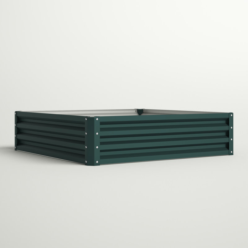 Lit de jardin surélevé en métal Evelin, H 12 po x l 48 po x P 48 po, Vert, 1