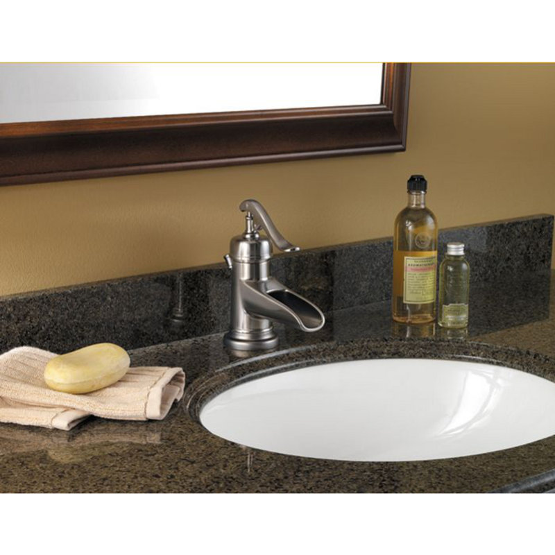 Ashfield Single Hole Bathroom Faucet with Drain Assembly, Brushed Nickel