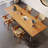 Brown Rectangular Solid Wood desk-108954481