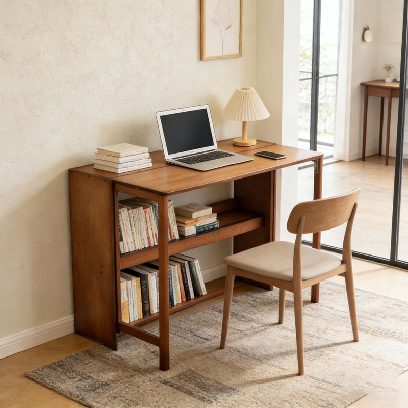 Table pliante en bambou, Brun