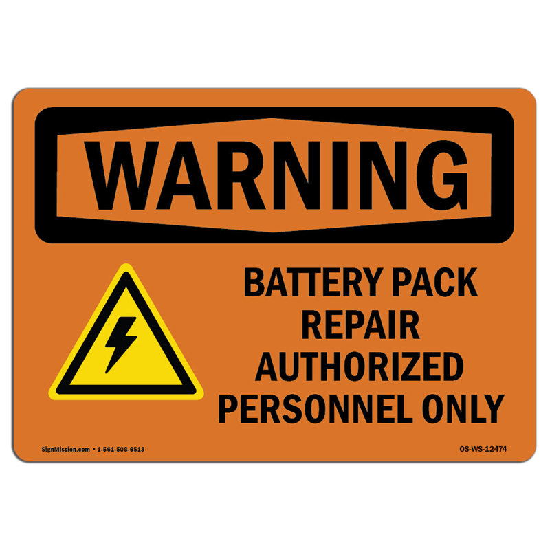 Osha Warning Sign, 12" H x 18" W x 0.1" D