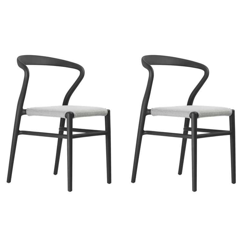 Ensemble de chaises d'extérieur et d'intérieur Joi 24 (ensemble de 2), Sable, Noir