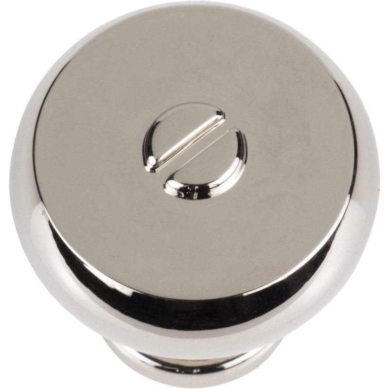 Everitt 1.19" Diameter Mushroom Knob, Polished Nickel