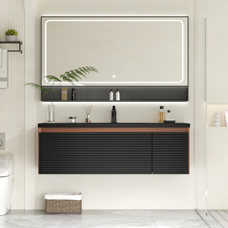 Meuble-lavabo simple mural 47,24 po avec plateau en résine