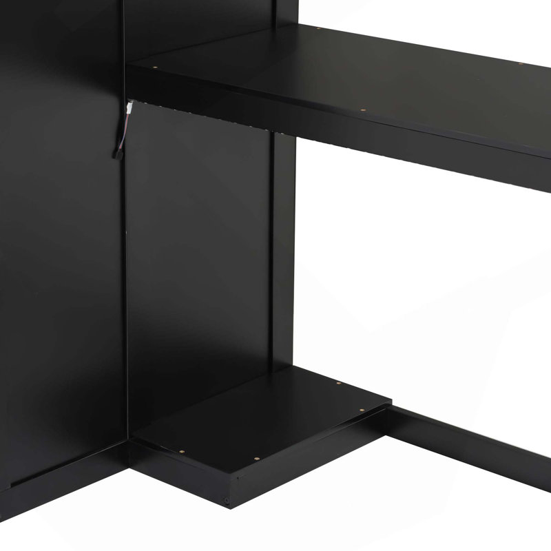 Lit mezzanine de jeu avec bureau, rangement et lumières DEL, Twin