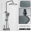Grey Shower Faucet System Exposed Rainfall Shower Fixtures set with Hand Shower