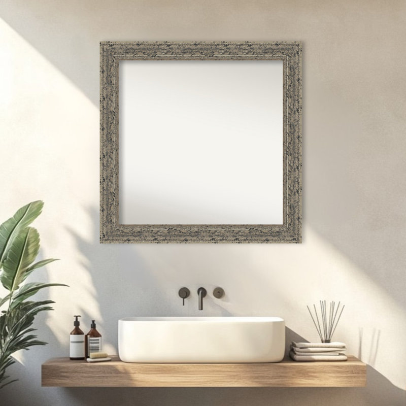 Miroir mural de salle de bain Attic, 31,5 po x 31,5 po, Argent argent