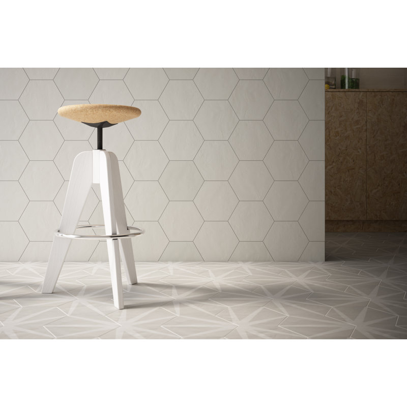 Allora 9" x 10" Porcelain Wall & Floor Tile, Solid White