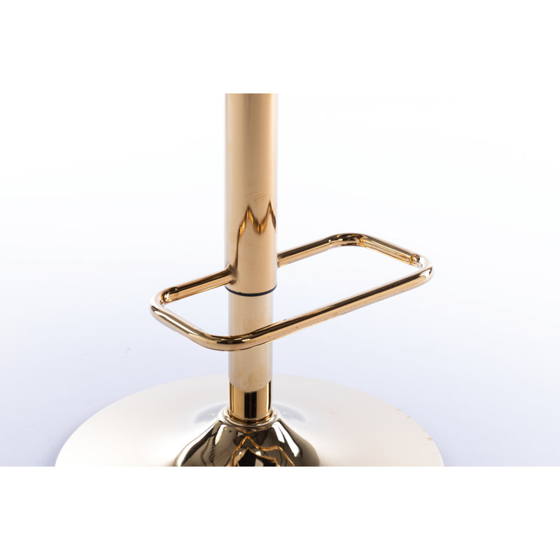 2 tabourets de bar en velours, pieds dorés, 33 po Hauteur, hauteur de siège réglable pour les cuisines, les bars, les bureaux avec base en velours, support de 250 lb, barres