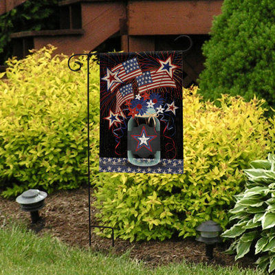Drapeau de jardin patriotique américain Mason Jar