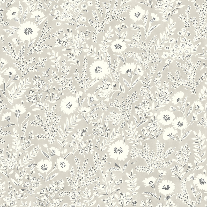 Floral Roll, Light Gray