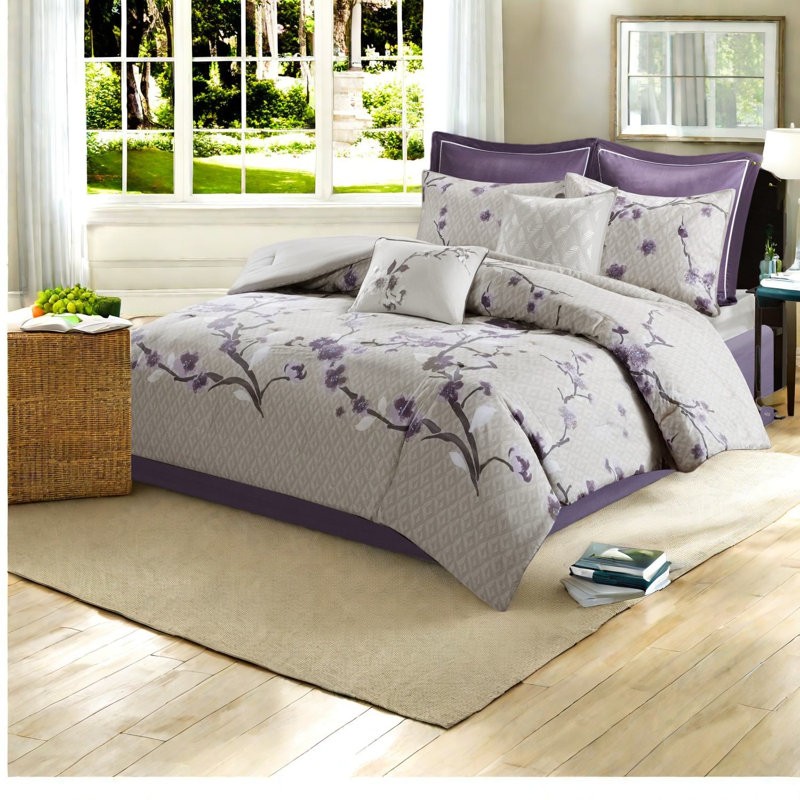 Ensembles de literie de qualité supérieure en satin de coton grand confort floral