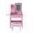 3-Color Led Vanity Mirror With Stool, Pink Dressing Table For Bedroom, 2 Drawers & 5 Storage Cabinets (4 Open + 1 Hidden), Adjustable Lighting-168204871