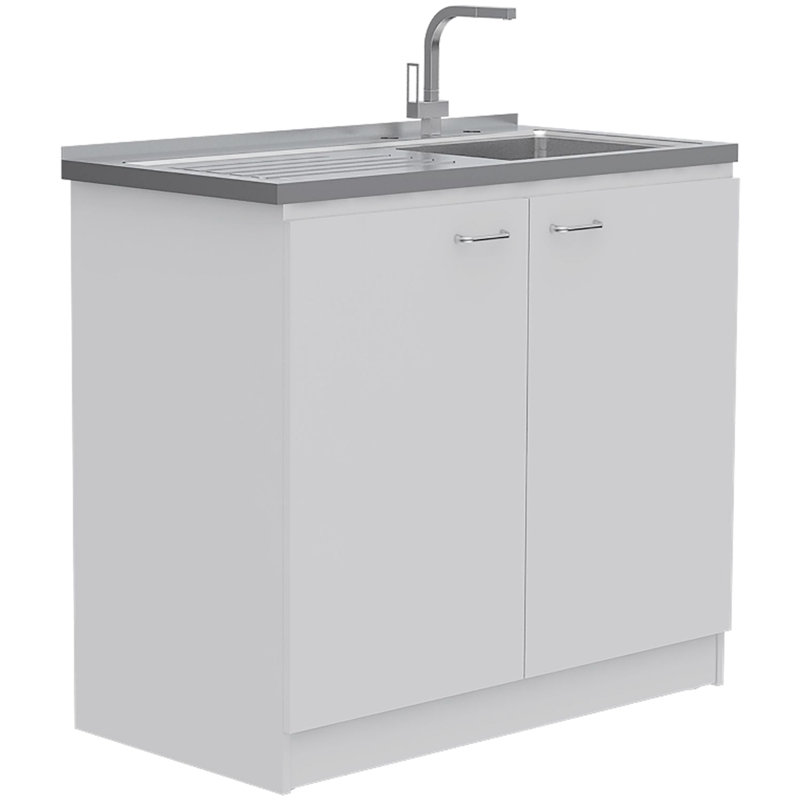 White 2 Kitchen Collection - Armoire et garde-manger utilitaire avec design élégant et rangement fonctionnel pour 4 portes