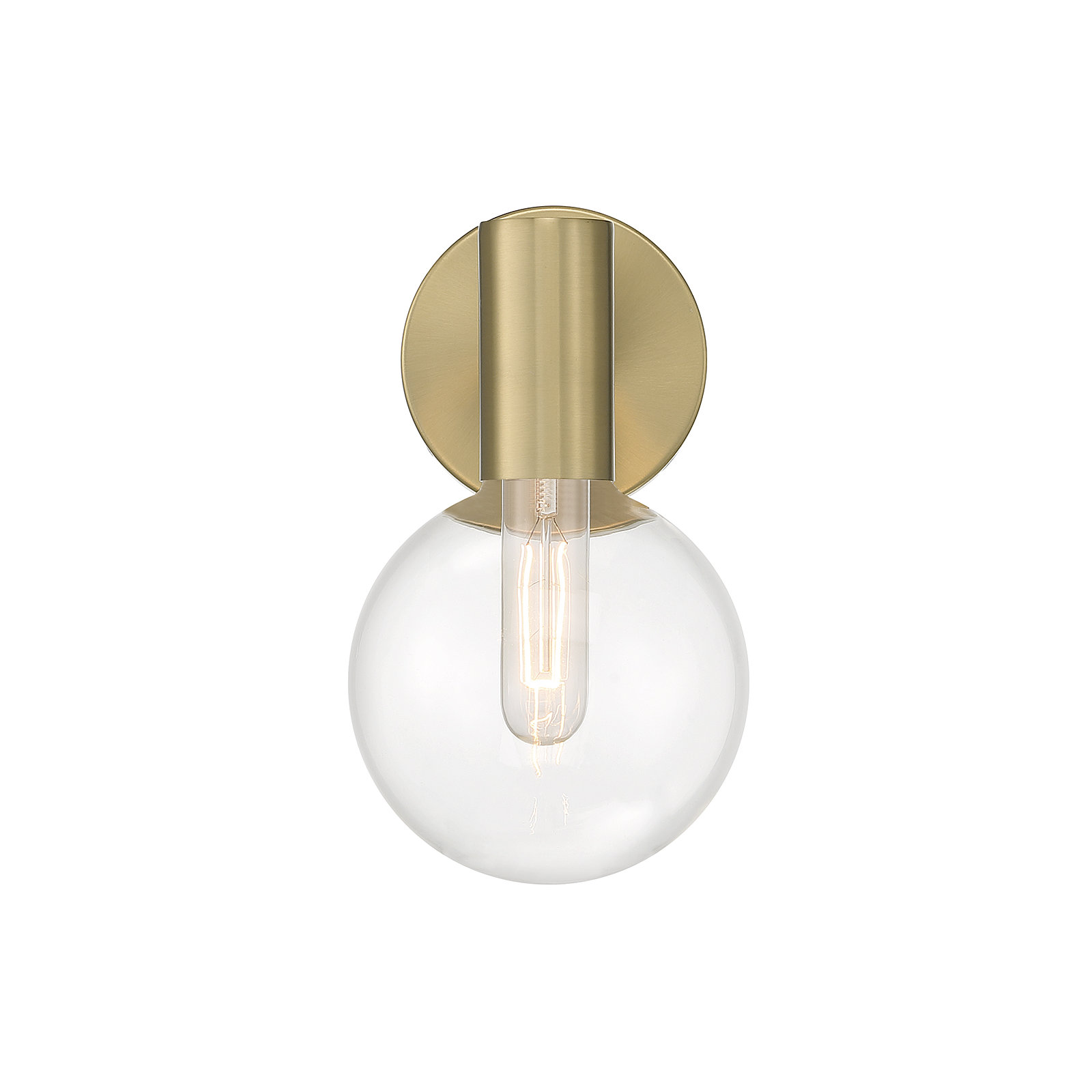 Romi Single Light Glass Dimmable Wall Sconces, Brass