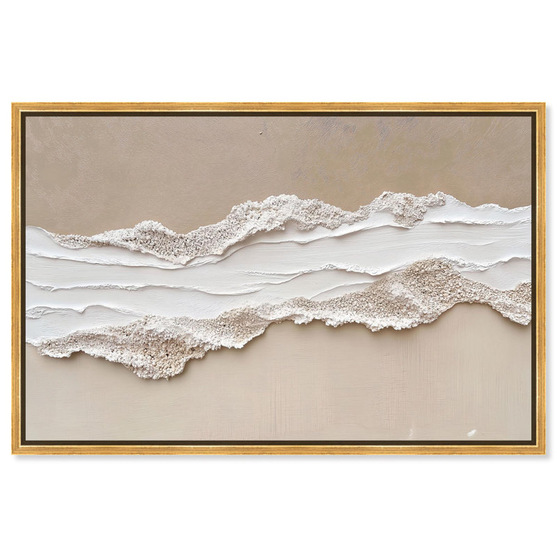 Toile texturée «Sea I» par Art Remedy, Doré, H 31 po x l 46 po, Cadre flottant