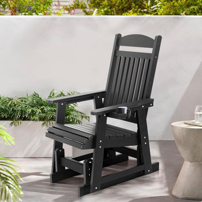 Poly Lumber Patio Glider with Removable Cup Holders by Red Barrel Studio