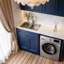 Armoire de cuisine, bleu marine, bois massif-1488509869