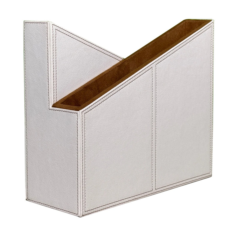 Porte-revues en cuir véritable Nappa ivoire
