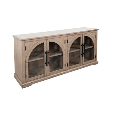 Vitrine en bois noir Elena avec portes en verre arquées
