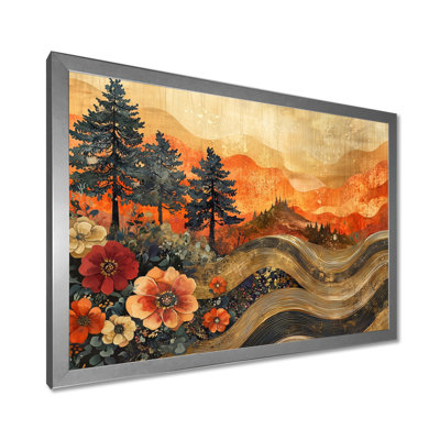 Genki Seasonal Flowers Into A Countryside Landscape II - campagne grand art mural