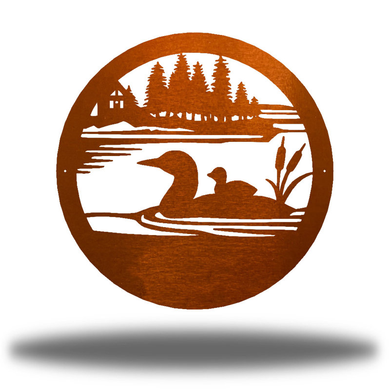 Décoration murale d'extérieur Campo Duck Pond, H 24 po x l 24 po x P 0,01 po, Cuivre