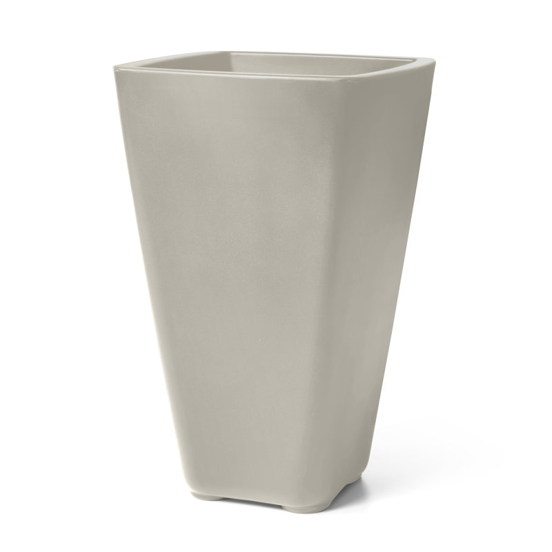 Step2 Bridgeview Square Tall Tapered Plastic Outdoor Planter, Concrete, 2