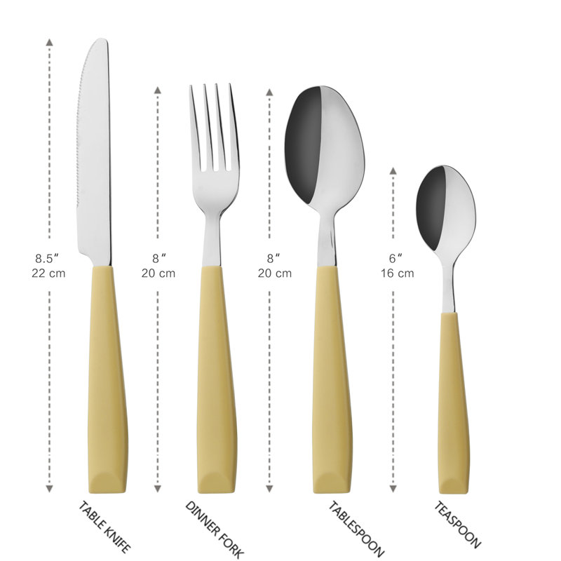 ANNOVA Stainless Steel Flatware Set - Service for 4, Yellow